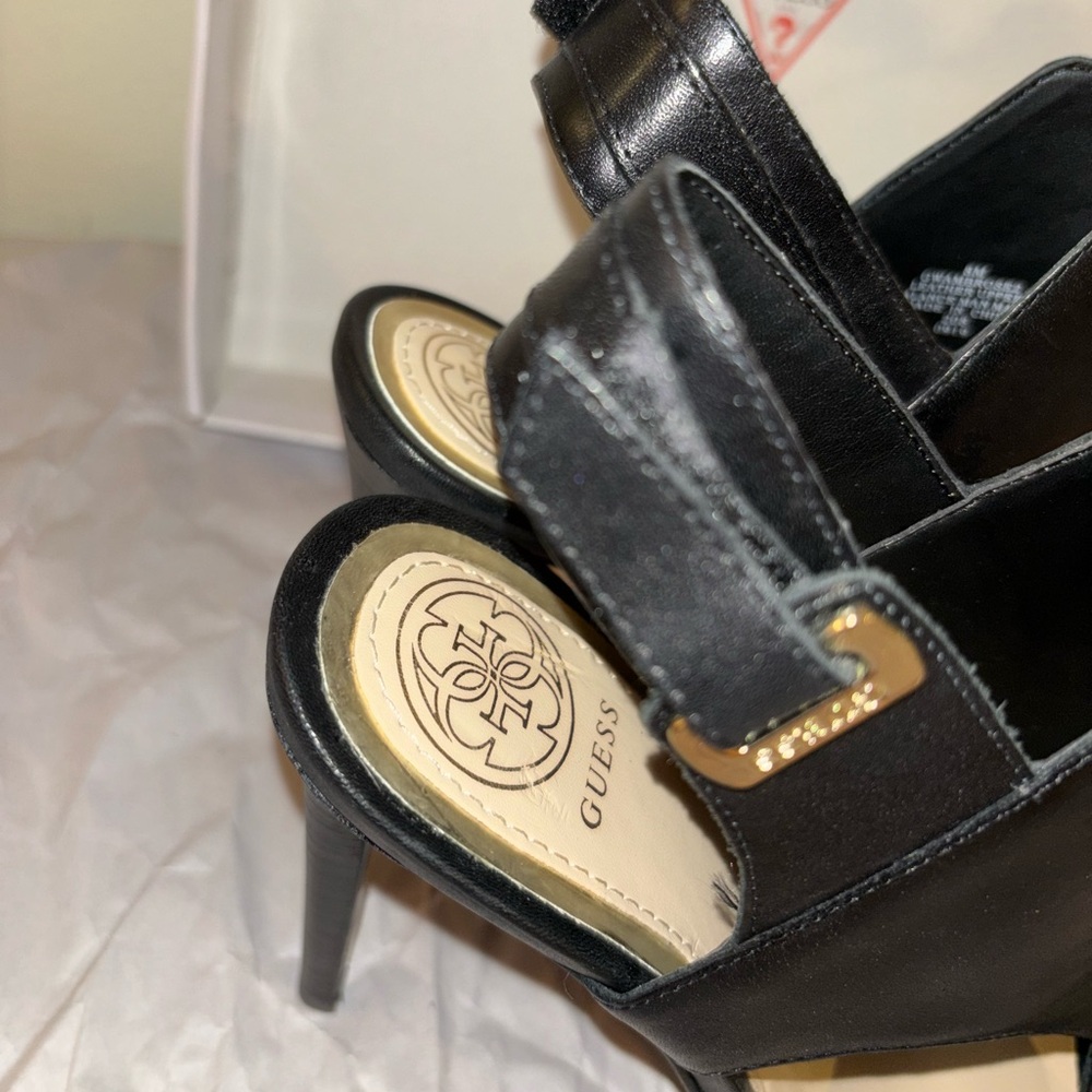 Guess Elegant Black Open-Toe Heels - Picture 6 of 9
